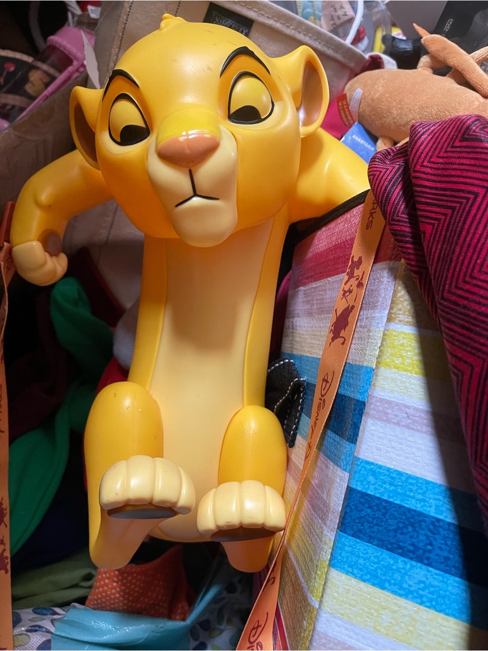 Disney Yellow Simba Popcorn Container With Landyard